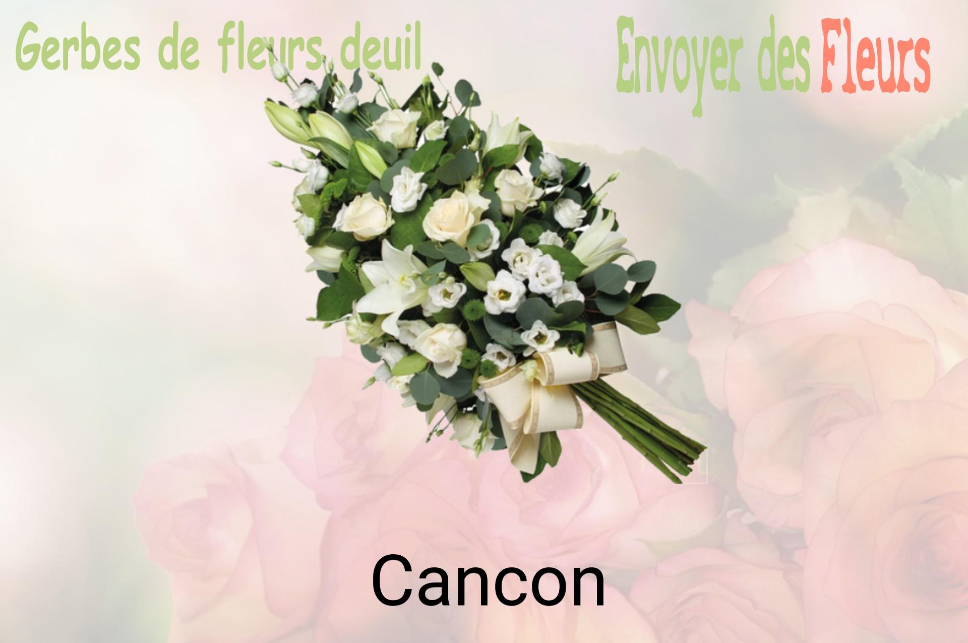 Gerbe de fleurs de deuil livrée à Cancon